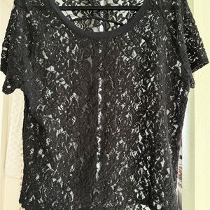 Express Black Lace Crop Top